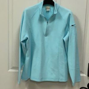 L.L. Bean 1/4 Zip Fleece Pullover Size Large Long Sleeve Light Blue